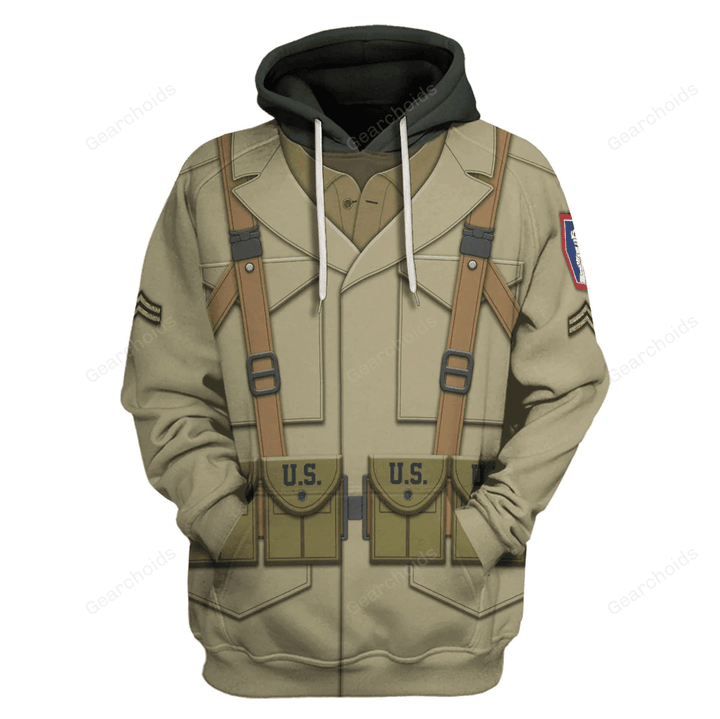 Gearchoids 442nd Infantry Regiment Corporal Costume Hoodie Sweatshirt T-Shirt Tracksuit