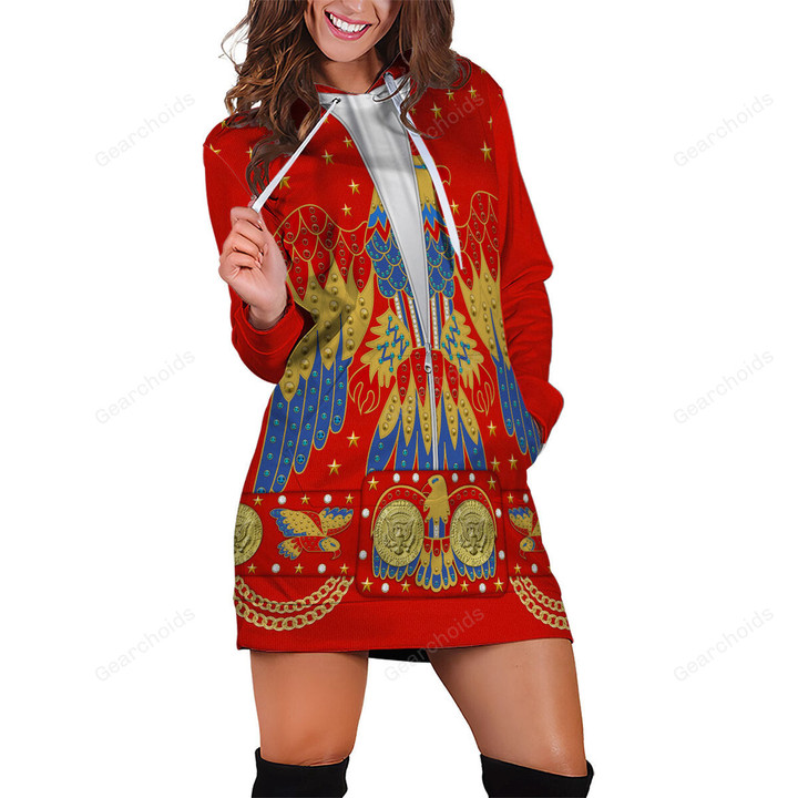 Gearchoids Elvis EAGLE Red Outfit Costume Hoodie Dress Swatpants