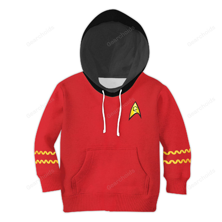 The Original Series Red Uniform Costume Cosplay Kid Hoodie Sweatshirt T-Shirt