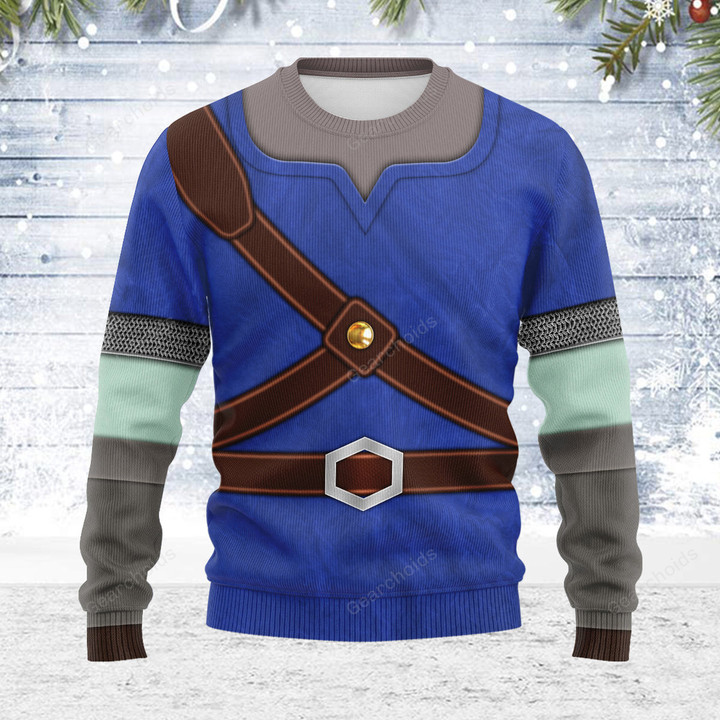 Knights of Skyloft Blue Themed Costume Unisex Christmas Wool Sweater
