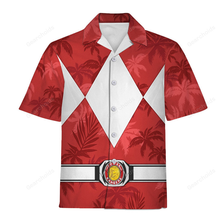 Red Ranger x Tommy Vercetti Hawaiian Shirt Beach Shorts