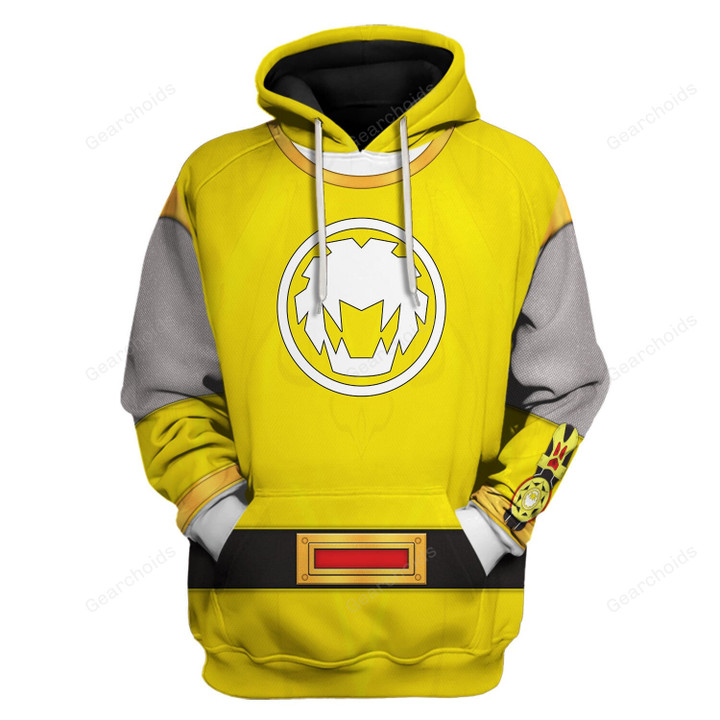 Power Rangers Ninja Storm Yellow Ranger Hoodies Sweatshirt T-shirt Hawaiian Tracksuit