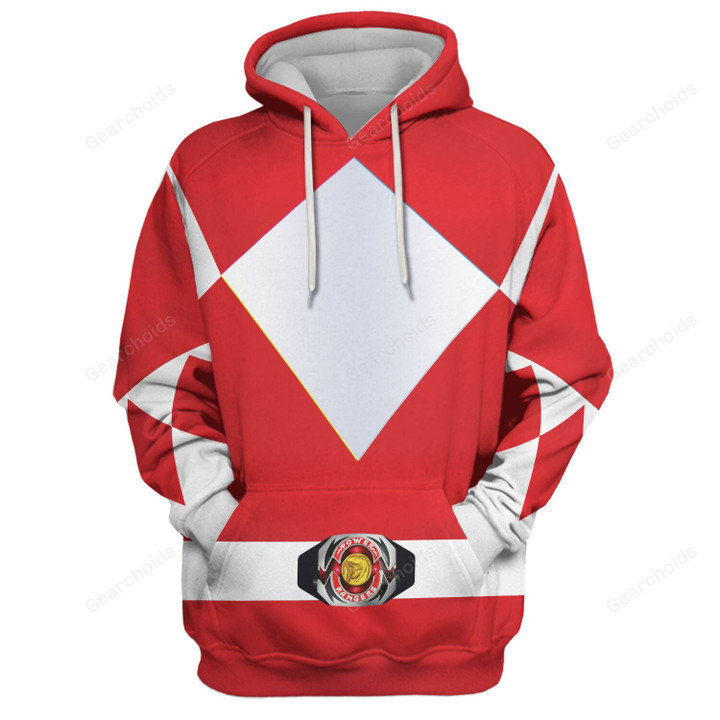 Gearchoids Unisex Tracksuit Hoodies Red Power Ranger 3D Costumes