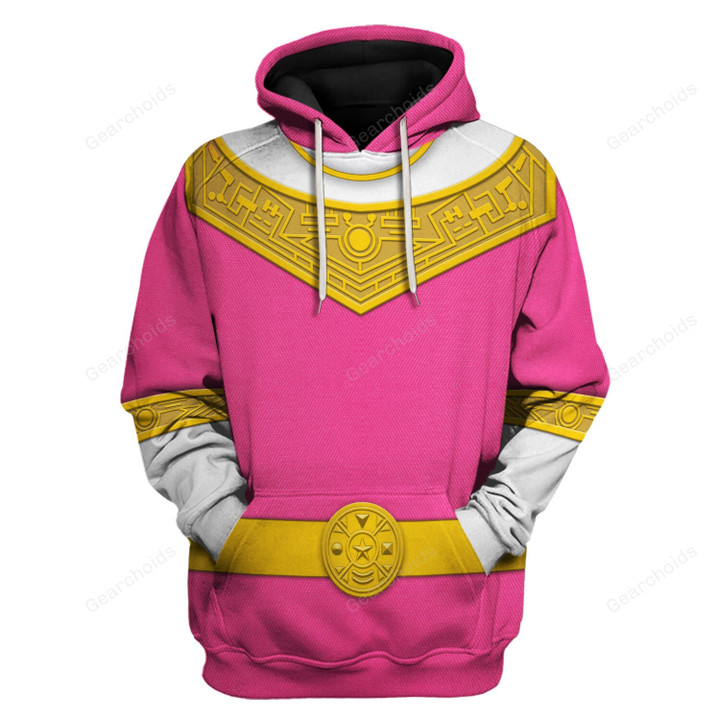 Gearchoids Pink Power Rangers Zeo Hoodies Sweatshirt T-shirt Hawaiian Tracksuit