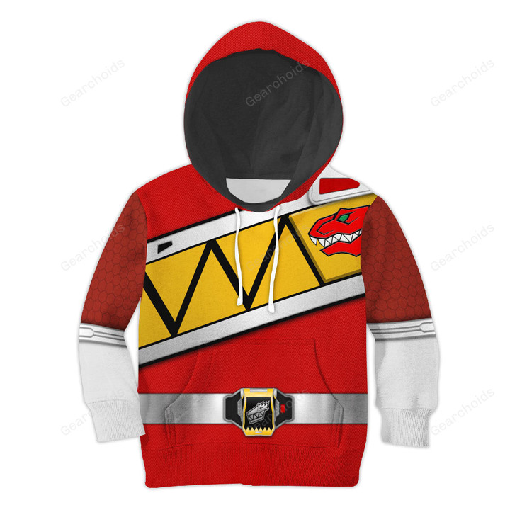 Gearchoids Unisex Kid Tops Red Power Rangers Dino Charge 3D Apparel