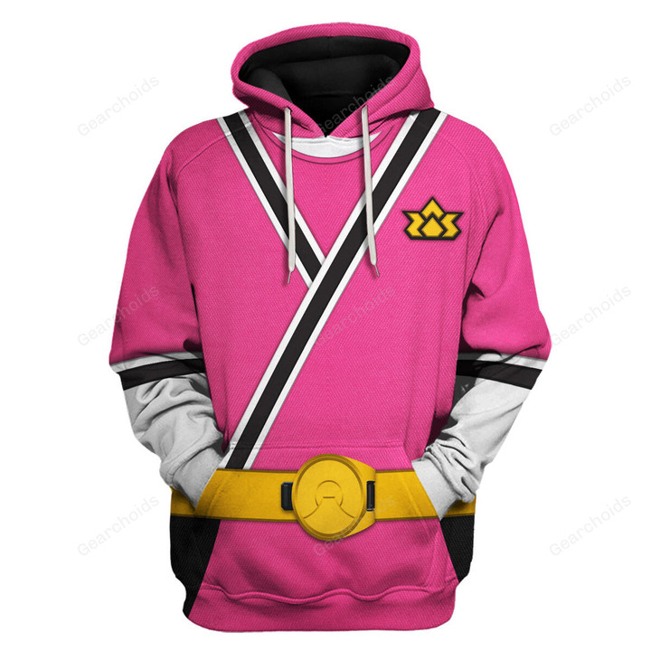 Gearchoids Pink Power Rangers Samurai Hoodies Sweatshirt T-shirt Hawaiian Tracksuit