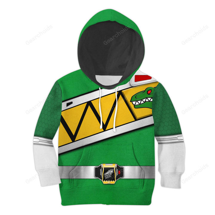 Gearchoids Unisex Kid Tops Green Power Rangers Dino Charge 3D Apparel