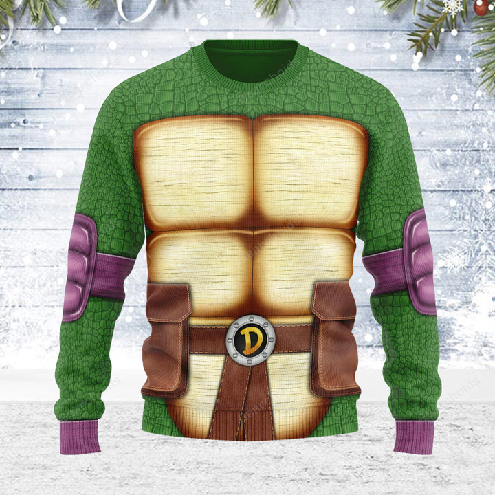 Merry Christmas Donatello Ninja Turtle Unisex Wool Sweater