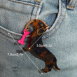 1 Pc Personalized Black Dachshund Dog Keychain