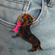 1 Pc Personalized Black Dachshund Dog Keychain