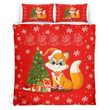 Fox Christmas Bedding Set With Pillow