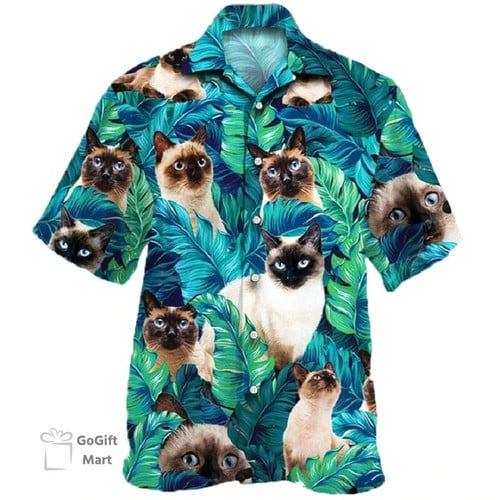 Siamese Cat Hawaiian Summer Shirts