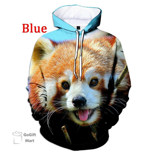 Winter New Cute Red Panda Print Sweater Men's Fashion Animal 3d Hoodie Outdoor Leisure Pullover Sweater Top