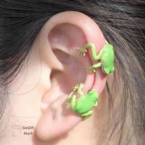 Personality Fashion Funny Creative Frog Ear Clip For Women Cute Animal Ear Studs Without Pierced Ear Bone Clip Party Gift