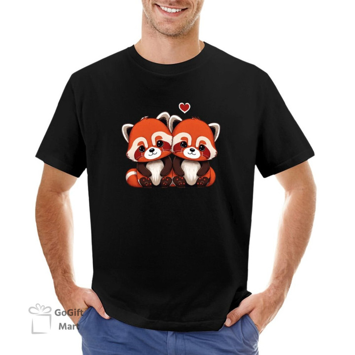 Cute red Pandas T-Shirt cat shirts slim fit t shirts for men