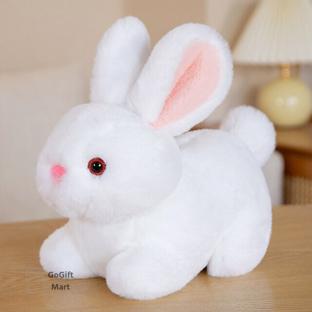 Simulation Fluffy Rabbit Plush Toy Lifelike Bunny Doll