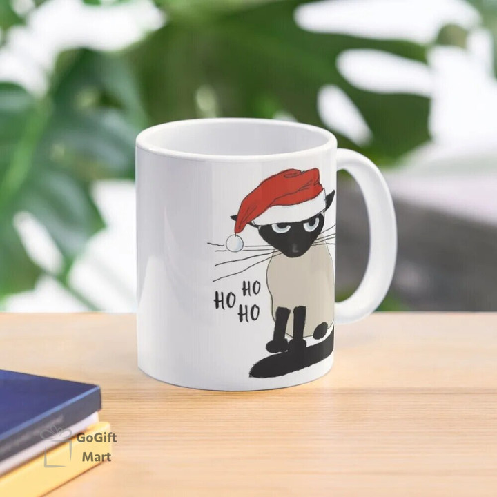 Siamese Santa | Humorous Christmas Holiday Kitty Cat Coffee Mug Coffee Glass Ceramic Cup Porcelain Mug
