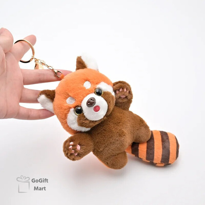 Cute cartoon red panda plush toy pendant