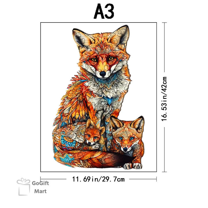 Warm Fox Family Wooden Puzzle Creative Variety Of Special Shapes Creative Gifts For Boys And Girls Birthday Gifts For Adults