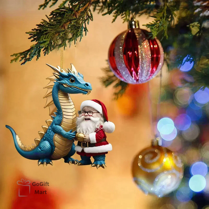 2D Acrylic Christmas Dragon Ornament Christmas Tree Ornaments Dragon Decor for Xmas Decoration Supplies Fun Pendant Gifts