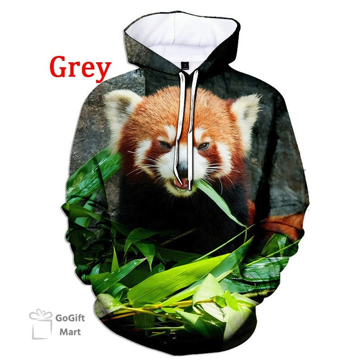 Winter New Cute Red Panda Print Sweater Men's Fashion Animal 3d Hoodie Outdoor Leisure Pullover Sweater Top