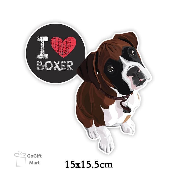 1x17cm Boxer Dog On Board Colorful Car Sticker Funny Stickers Styling