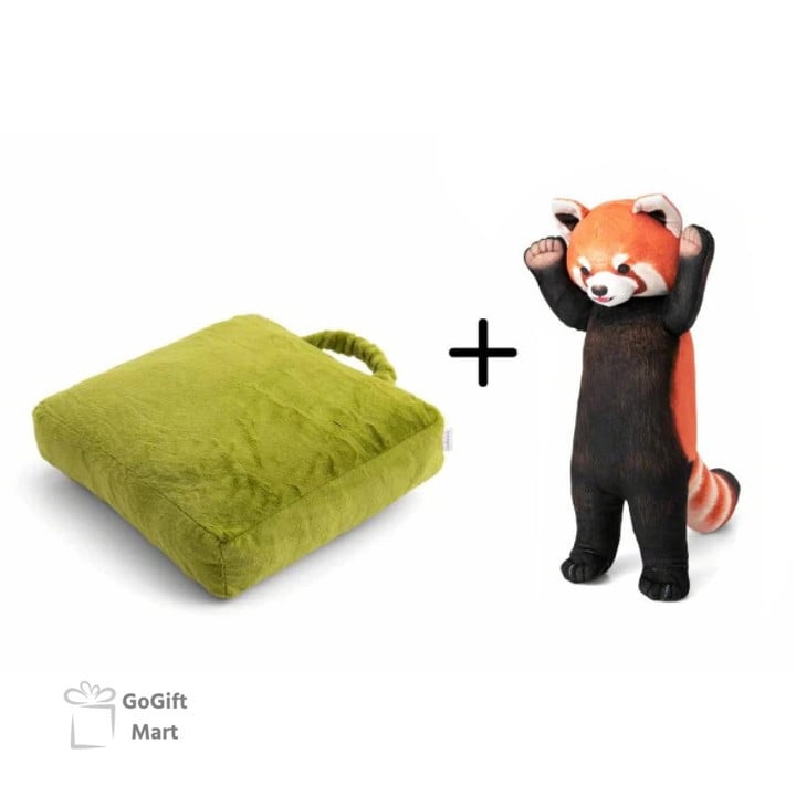 Siesta Pillow Threatened By Red Panda Cute Cartoon Cushion Pillow Plush Doll Creative Home Gift Ornament