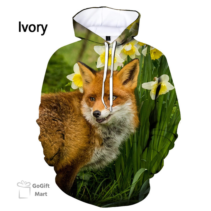 New Animal Fox 3D Printed Fashion Mens Hoodie Novelty Harajuku Streetwear Funny Hooded Sweatshirt Unisex Casual Pullover