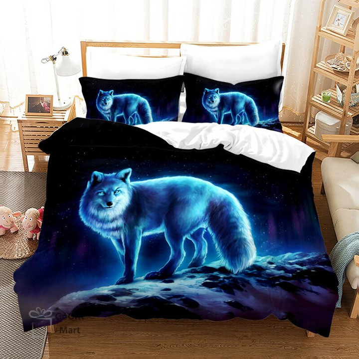 Fox Duvet Cover Twin Size Microfiber Wild Animal Bedding Set Orange Fox Comforter Cover For Child Girls Teen Bedroom Decor