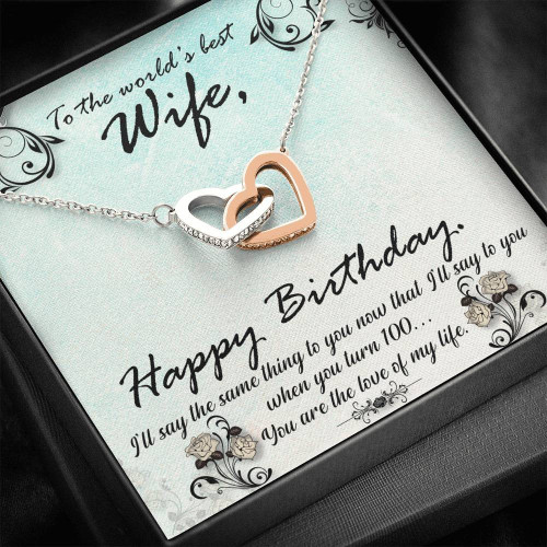 Happy birthday to my Wife - Interlocking Heart Necklace