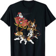 Dog Pull Santa's Sleigh Christmas Gift T Shirt New 100% Cotton Short