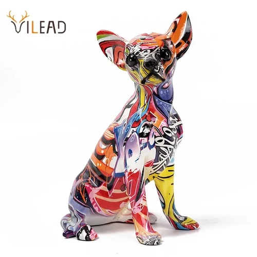 Chihuahua Dog Sculpture Animal Statue Pop Art Modern Objects Home Living Room