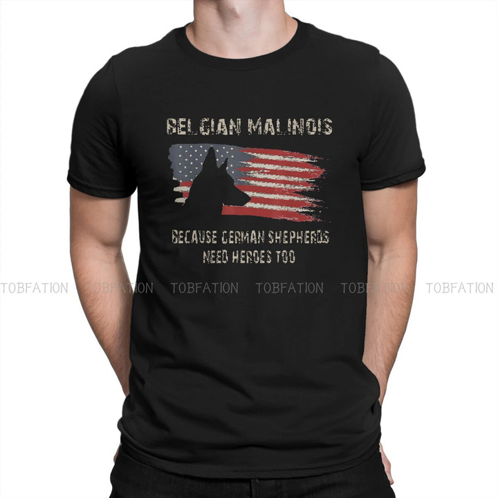 Malinois American Flag Dog Tshirt