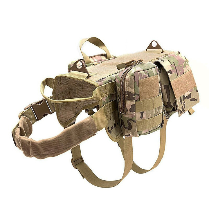 dog harness k9 vest adjustable dog leash molle medical bag training hunting