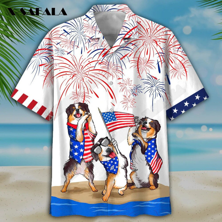 Corgi Dog 3D Print Hawaiian Beach Shirt For Men And Woman