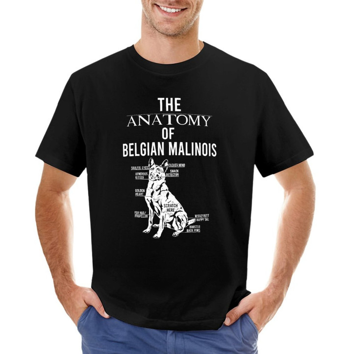 Anatomy of Belgian Malinois Dog Lover T-Shirt Short sleeve cute tops sweat shirt mens t shirts pack