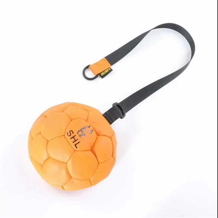 Pet Dog Toy Ball Bite-proof Cowhide Large Dog Interactive Throwing Training Game Ball