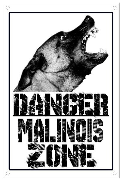 Danger Dog Zone Plate Sign 8x12inch Metal Watch the Dog