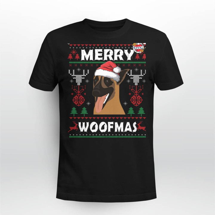 Belgian Malinois Dog Christmas T-Shirt