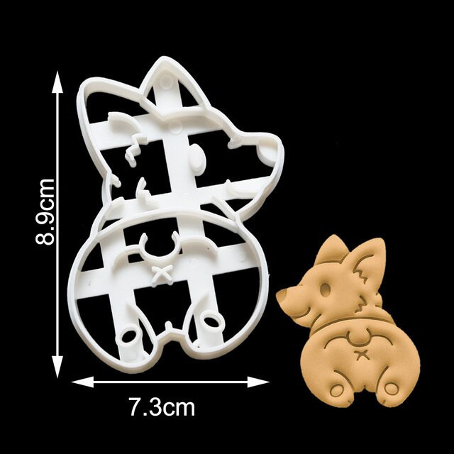 3pcs/set Corgi Dog Shaped Cookie Cutters Mold