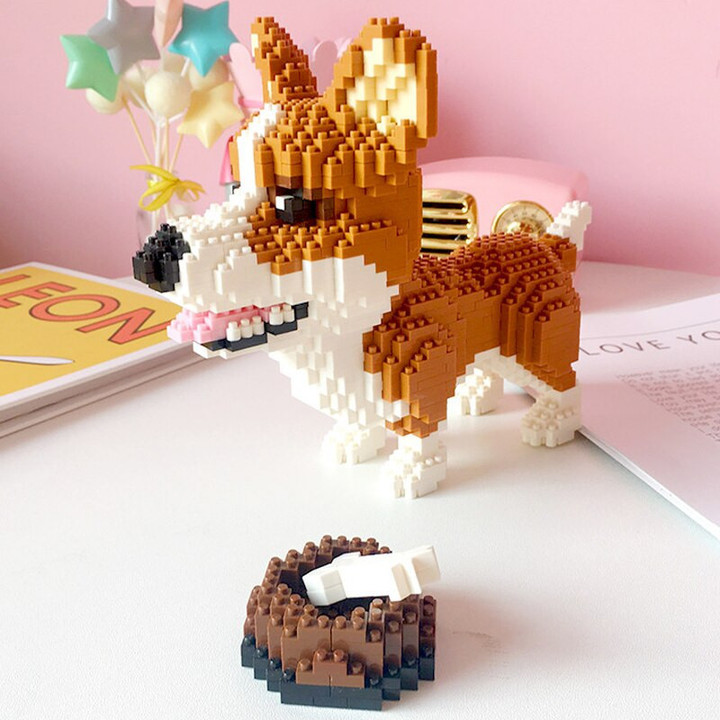 Corgi Dog 3D Mini Blocks Bricks Building Toy