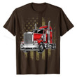 Patriotic Truck Driver American Flag Shirt Trucker Gifts Men Slim Fit Camisa Top T-shirts Cotton Tops Shirt for Men Funny