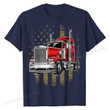 Patriotic Truck Driver American Flag Shirt Trucker Gifts Men Slim Fit Camisa Top T-shirts Cotton Tops Shirt for Men Funny