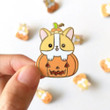 Cartoon Badges Corgi Pumpkin Enamel Pins Badge DIY Backpack Collar Brooch Personality Halloween Gift Jewelry for Friends