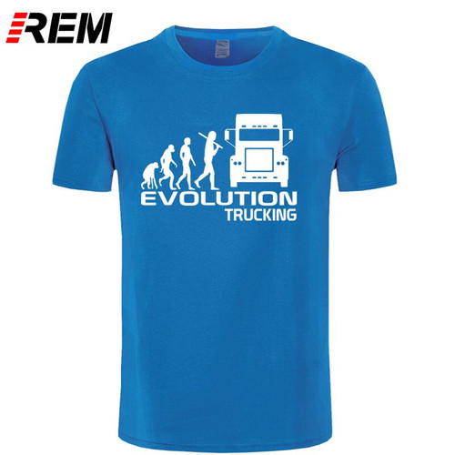 REM Brand Clothing EVOLUTION TRUCKING truck driver cab gift ideas Funny T Shirt Men Cotton Short Sleeve T-shirt Top Camiseta