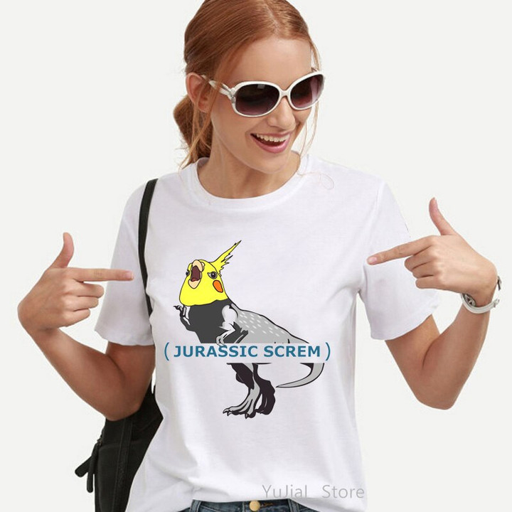 Newest Cockatiel Parrot Bird Print T-Shirt Women'S I Women'S Clothing Funny White Tshirt Femme Summer Fashion Tops Tee Shirt Female