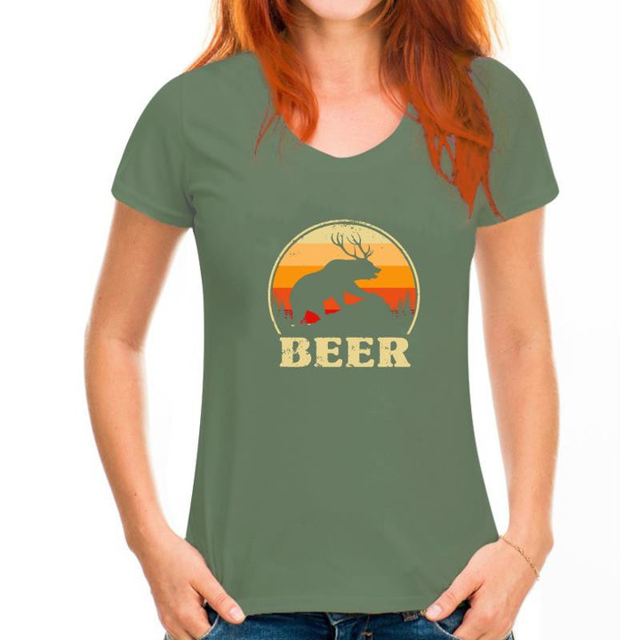 Deer Funny Beer Retro Vintage St. Patrick's Day T-Shirt