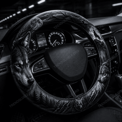 Wolf Steering Wheel Cover LA228