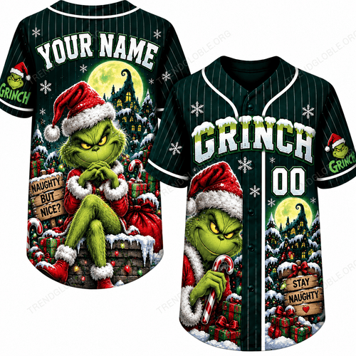 Grinch Custom Name Baseball Jersey MH11