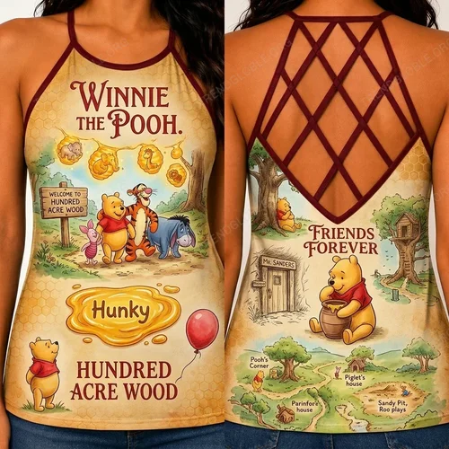 Pooh Criss Cross Tank Top NDK01